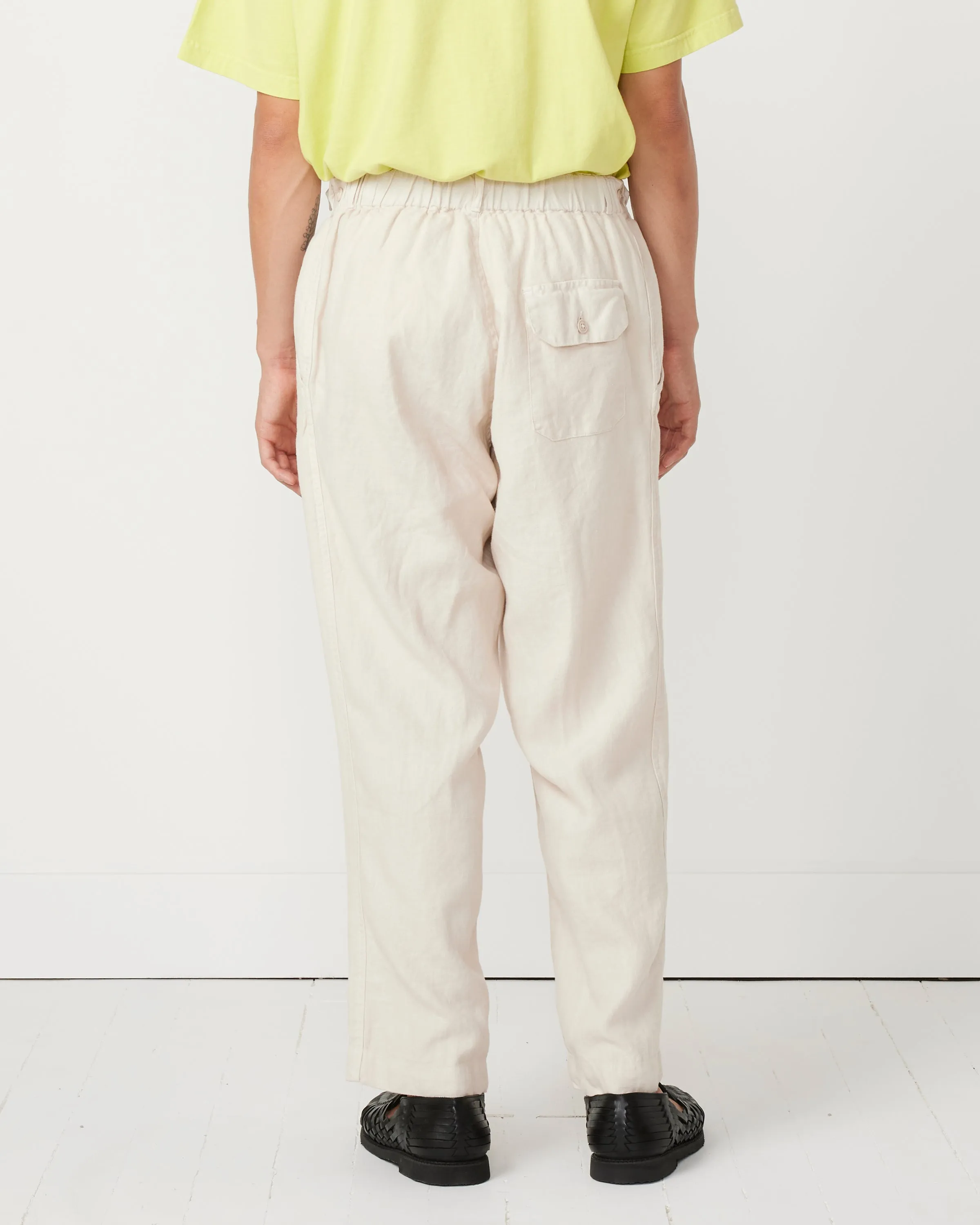 Linen Tab Trouser in Sand