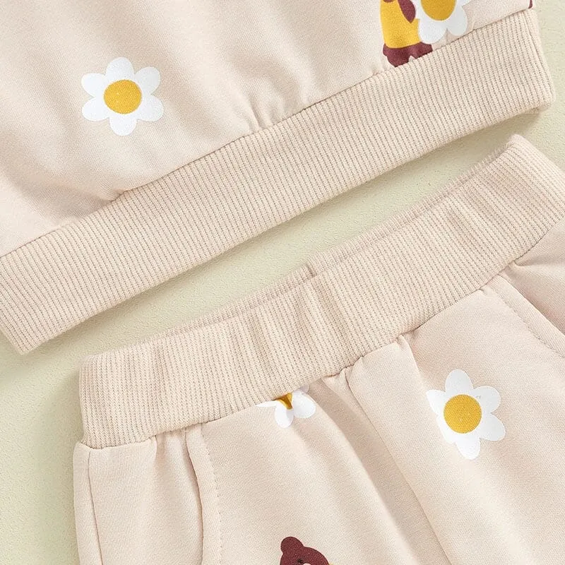 Long Sleeve Floral Bears Baby Set