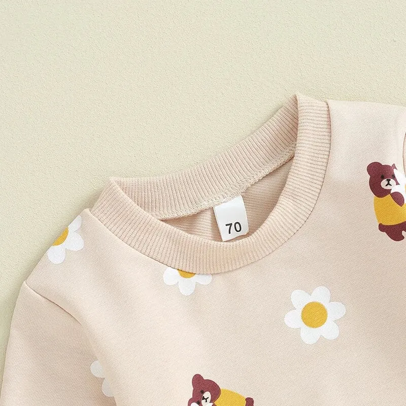 Long Sleeve Floral Bears Baby Set