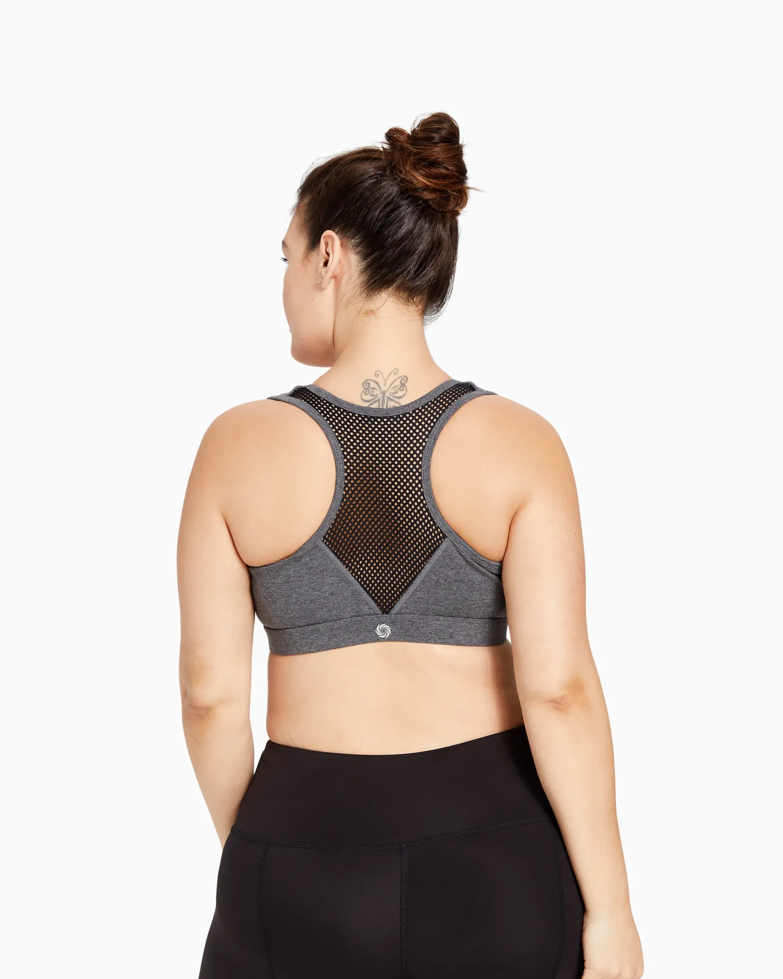 Marne Performance Zip Sports Bra | Charcoal Grey