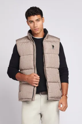 Mens Check Gilet in Black