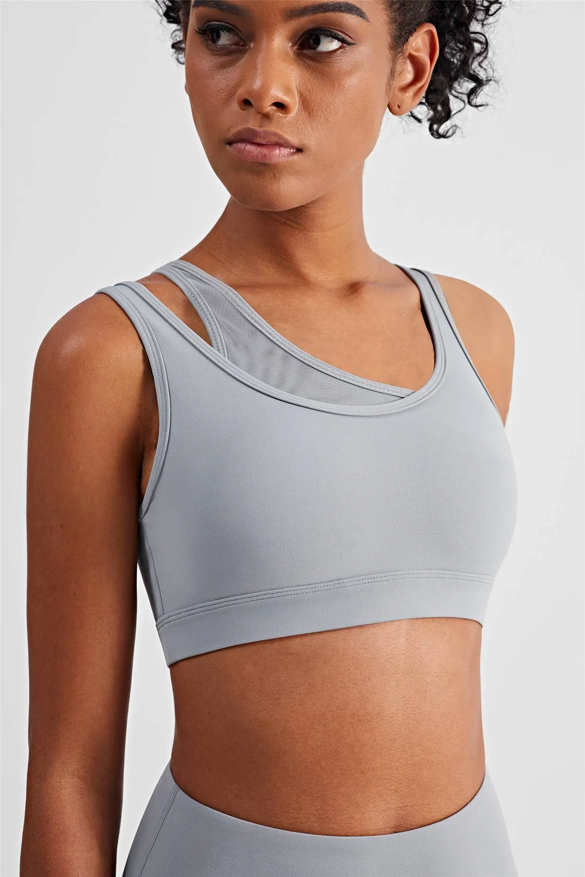 Mesh Insert Sports Bra Light Support