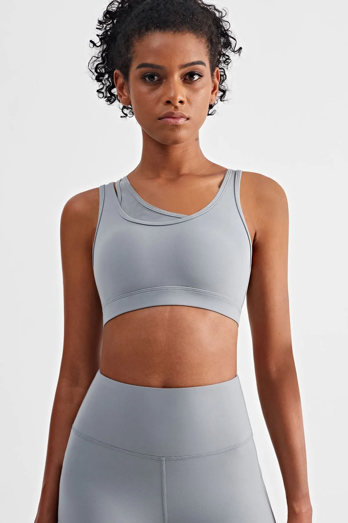 Mesh Insert Sports Bra Light Support