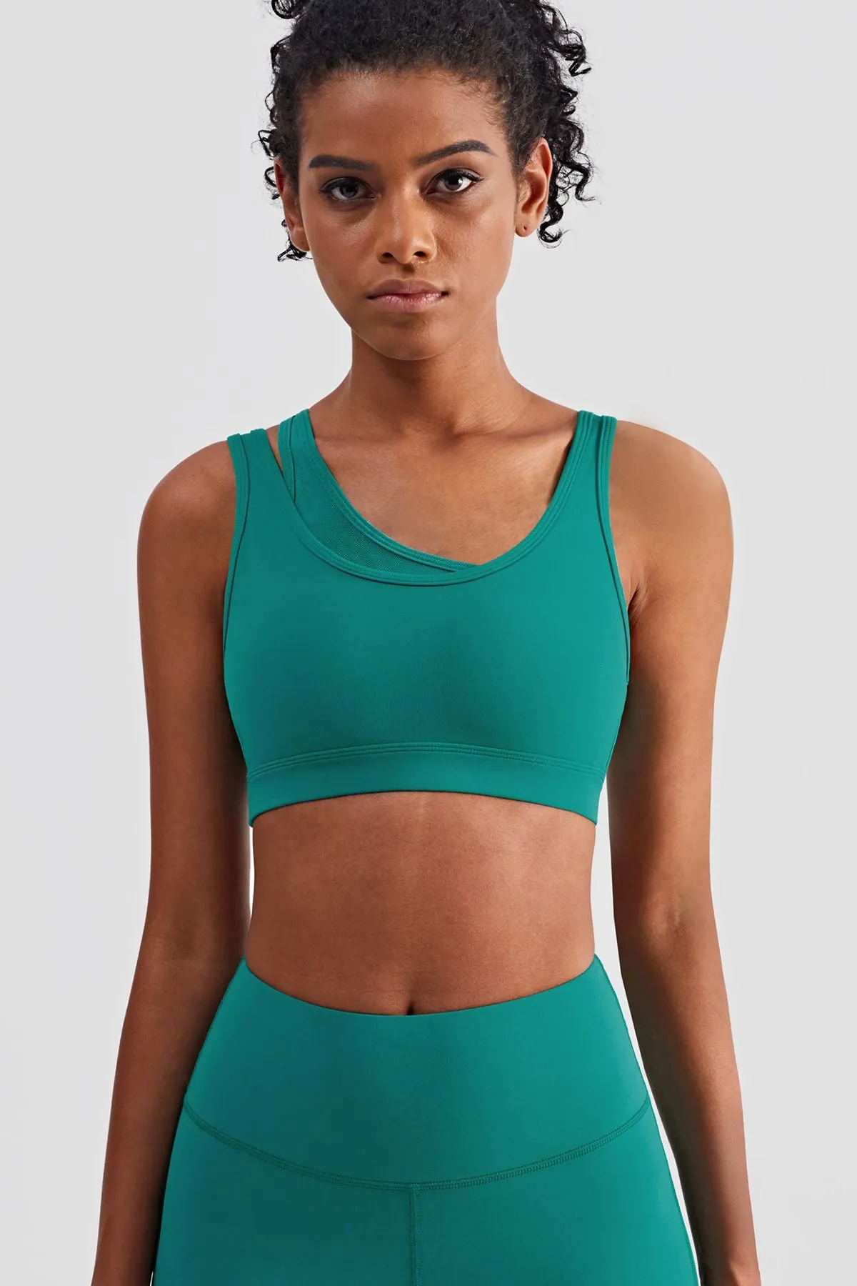 Mesh Insert Sports Bra Light Support