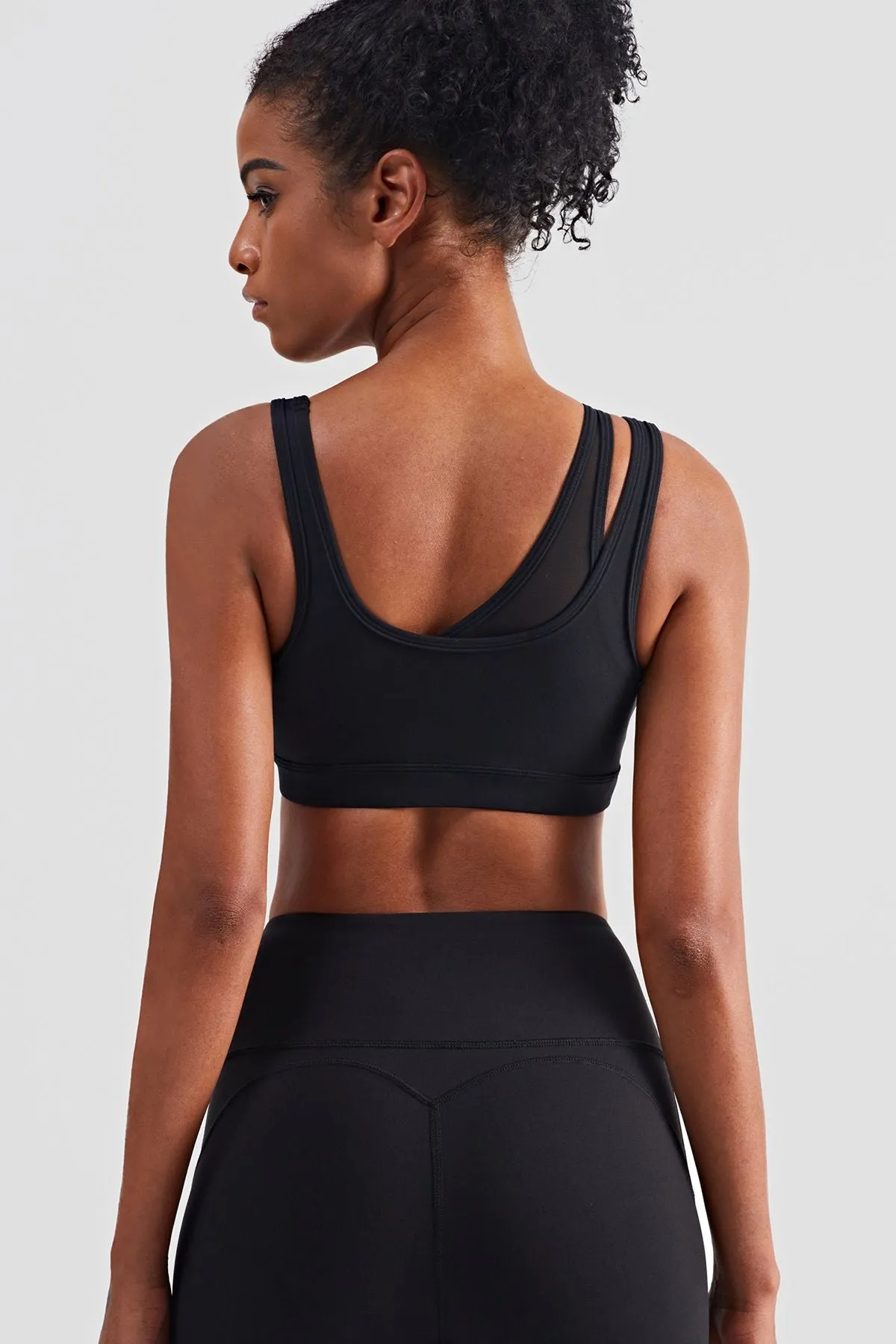 Mesh Insert Sports Bra Light Support