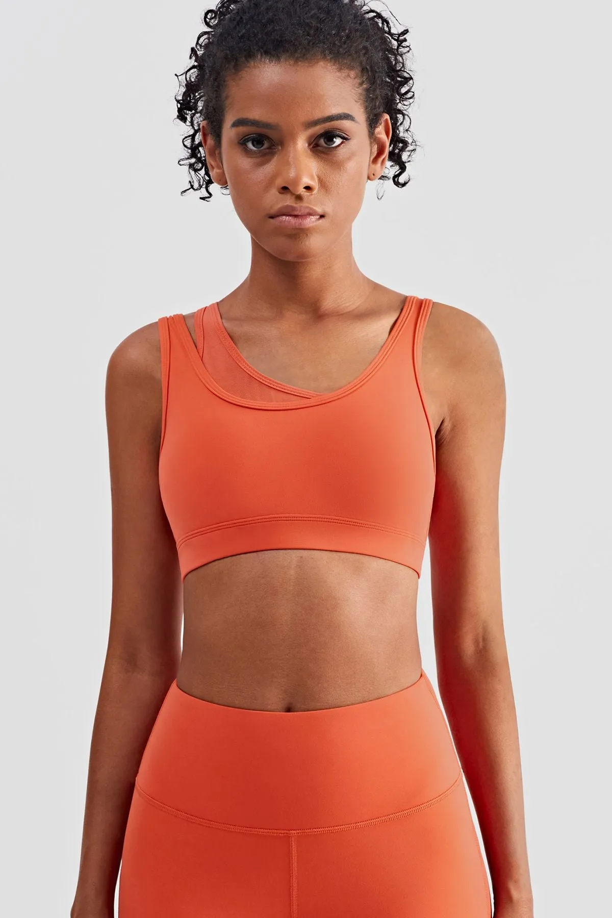 Mesh Insert Sports Bra Light Support