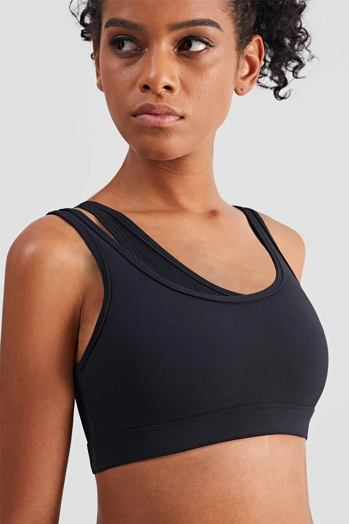 Mesh Insert Sports Bra Light Support