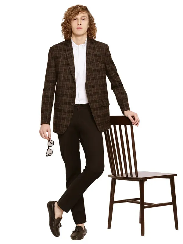 Mettle Men Checked Single Breasted Blazer