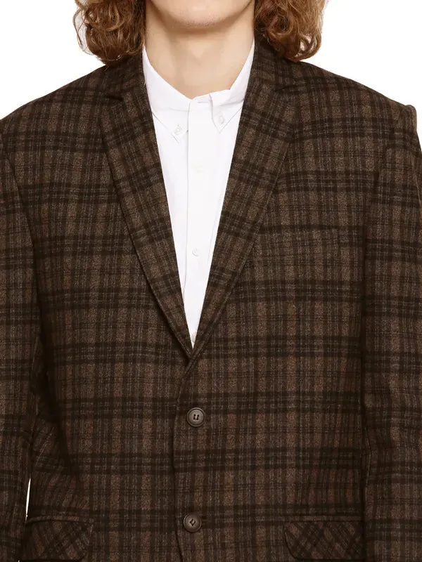 Mettle Men Checked Single Breasted Blazer