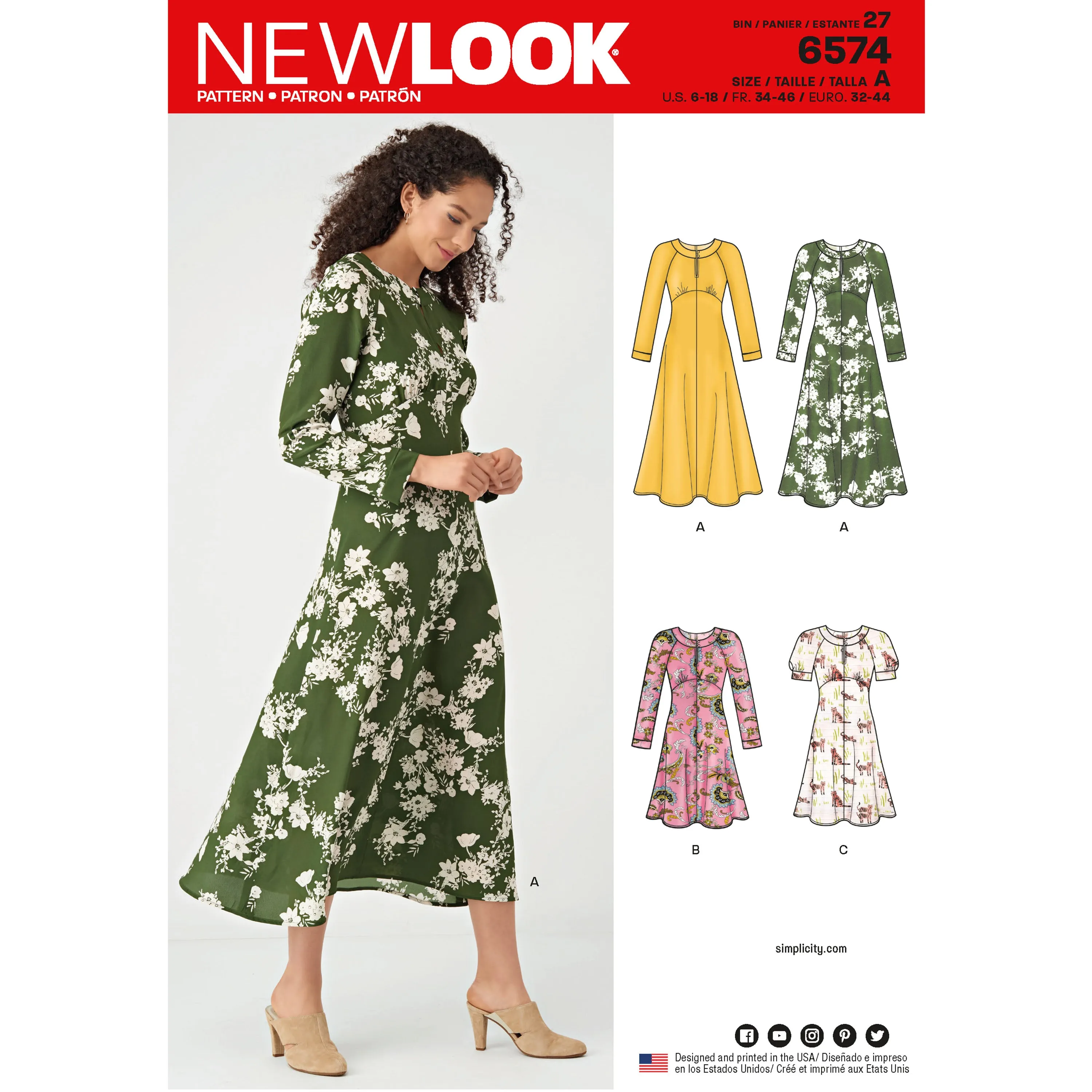 Newlook Pattern 6574 Misses' Dresses