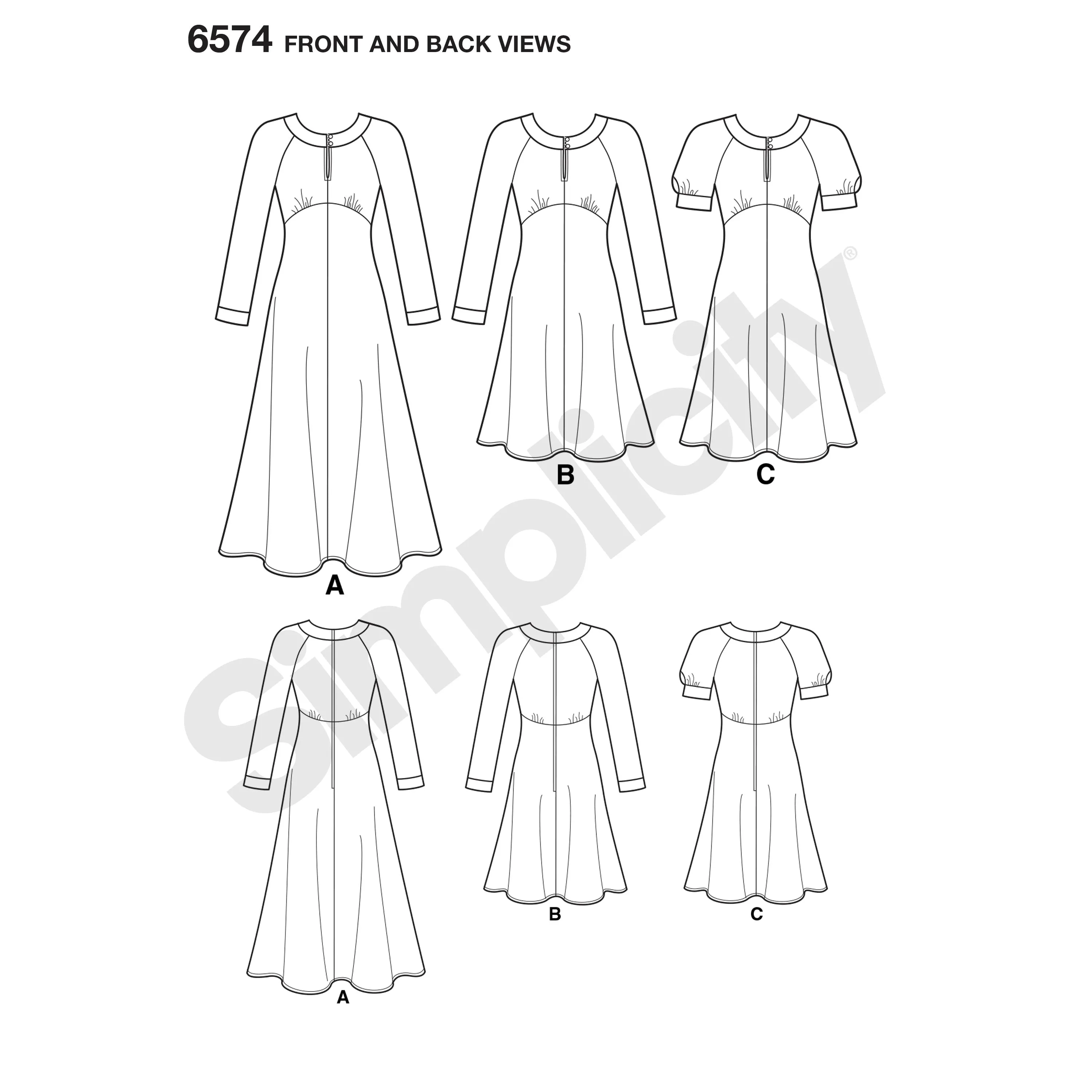 Newlook Pattern 6574 Misses' Dresses