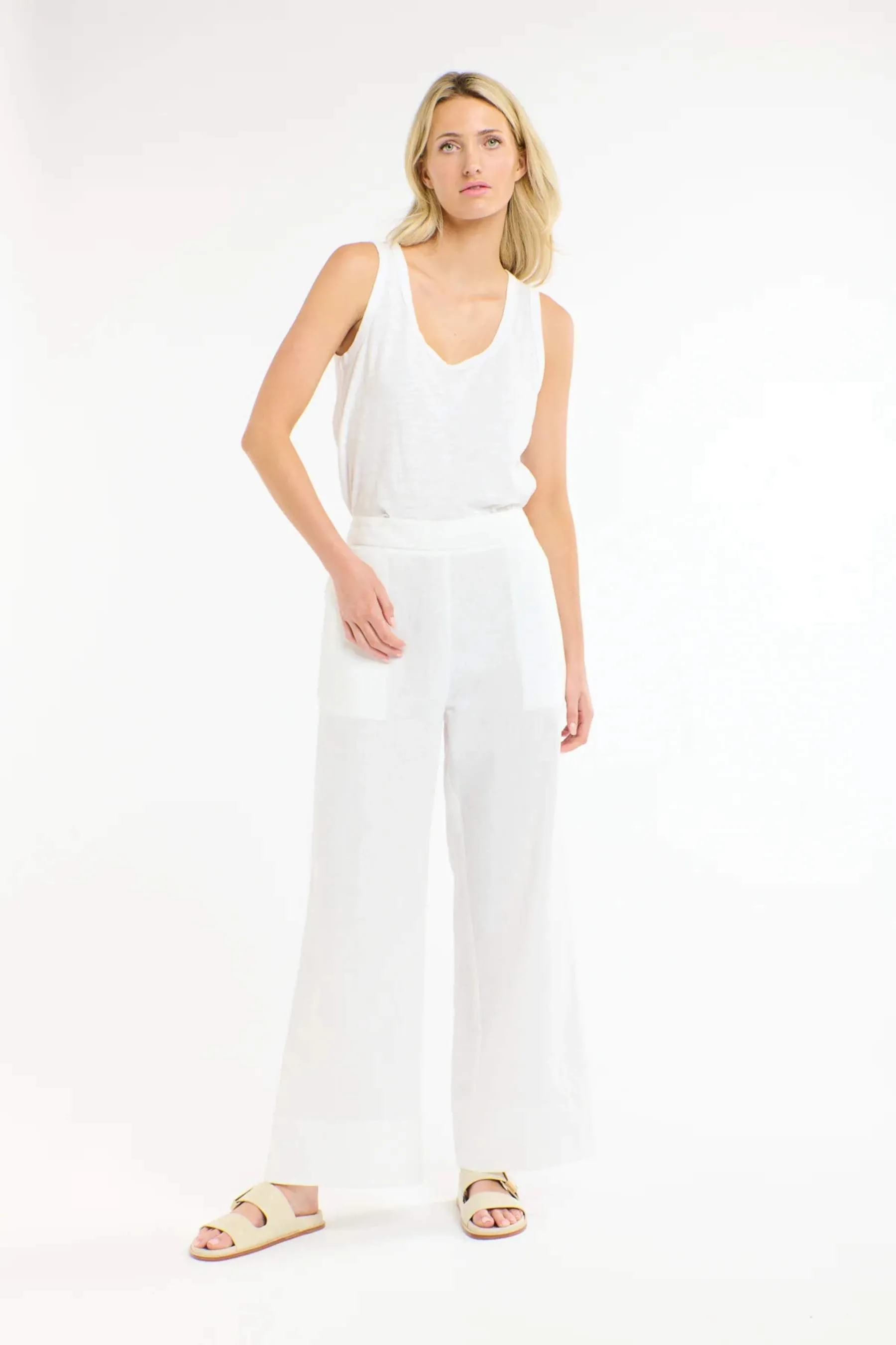 Paradise Linen Pant | White