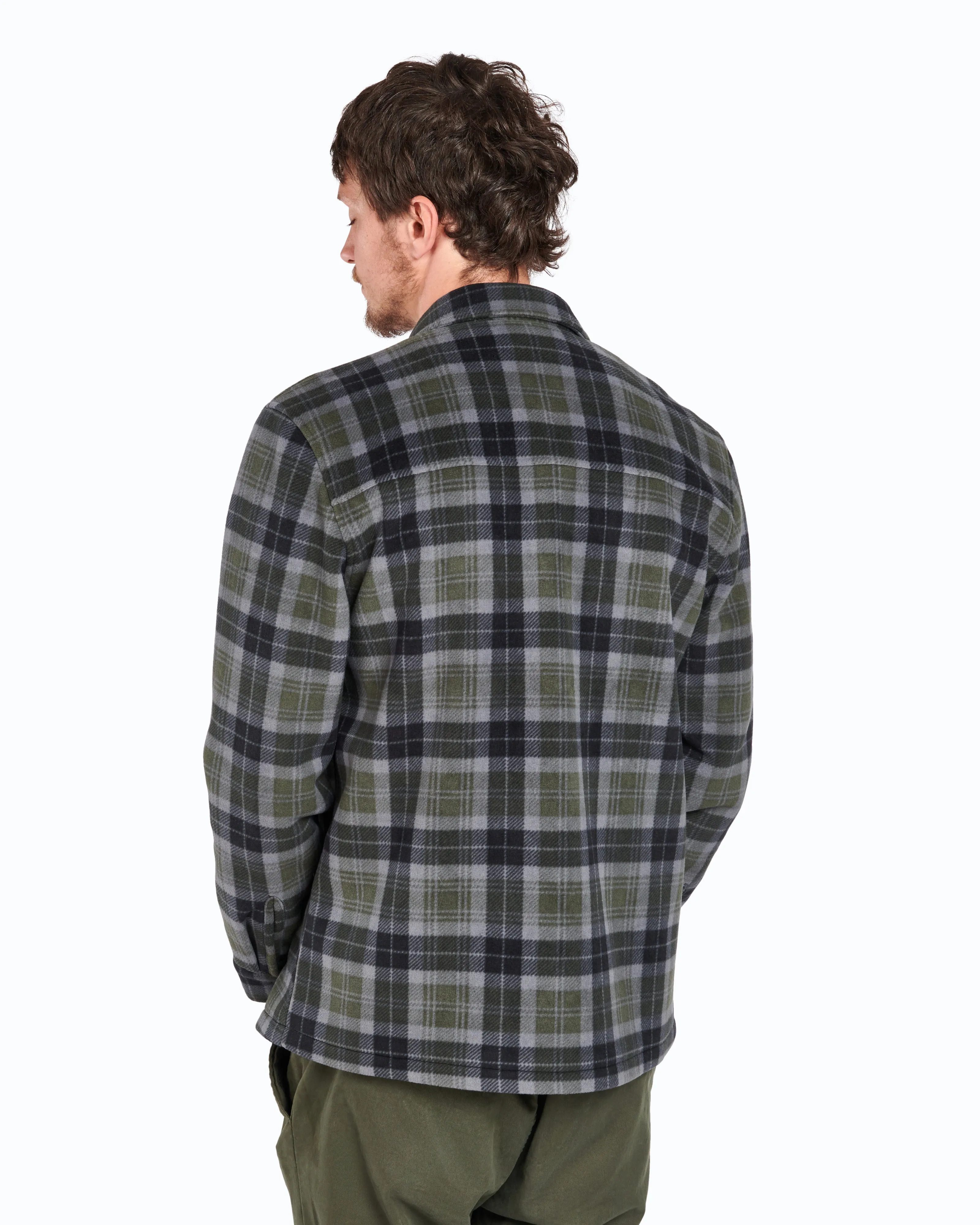 Penfield Checked Polar Fleece Jacket - Forest Night