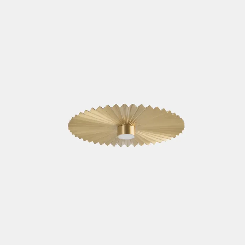 Pleated Brass Ceiling Light