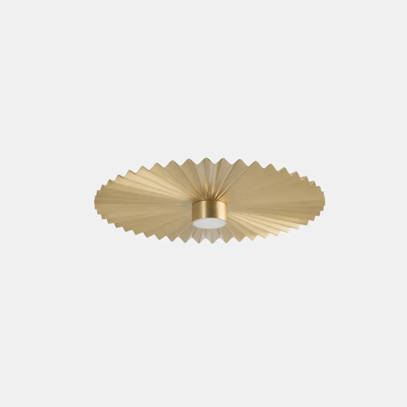 Pleated Brass Ceiling Light