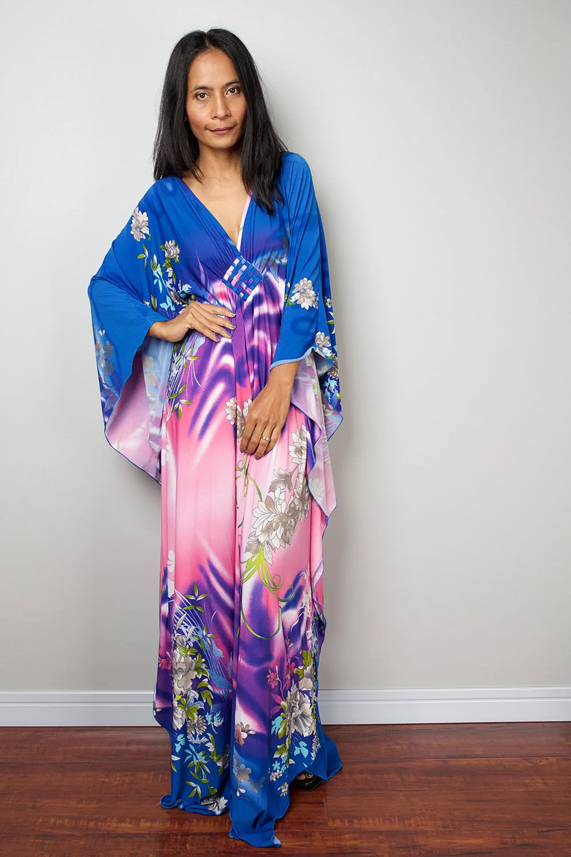 Plus Size Batwing Sleeve Beach Kaftan Swimsuit Cover Ups