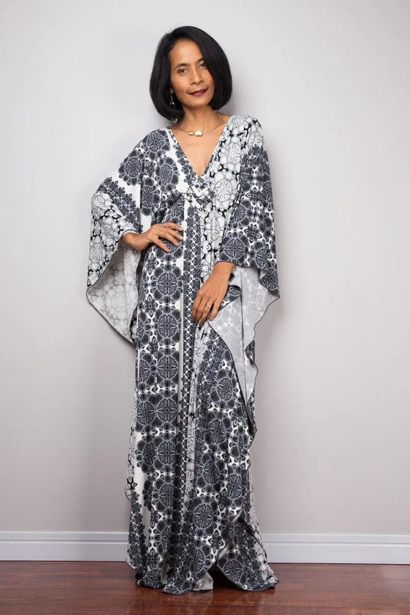 Plus Size Batwing Sleeve Beach Kaftan Swimsuit Cover Ups