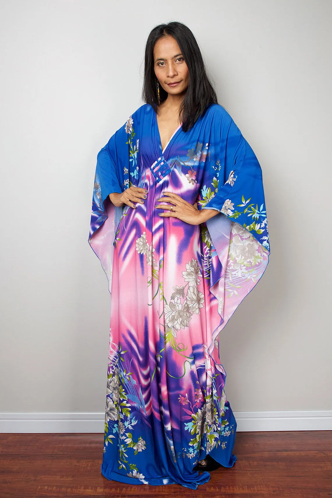 Plus Size Batwing Sleeve Beach Kaftan Swimsuit Cover Ups