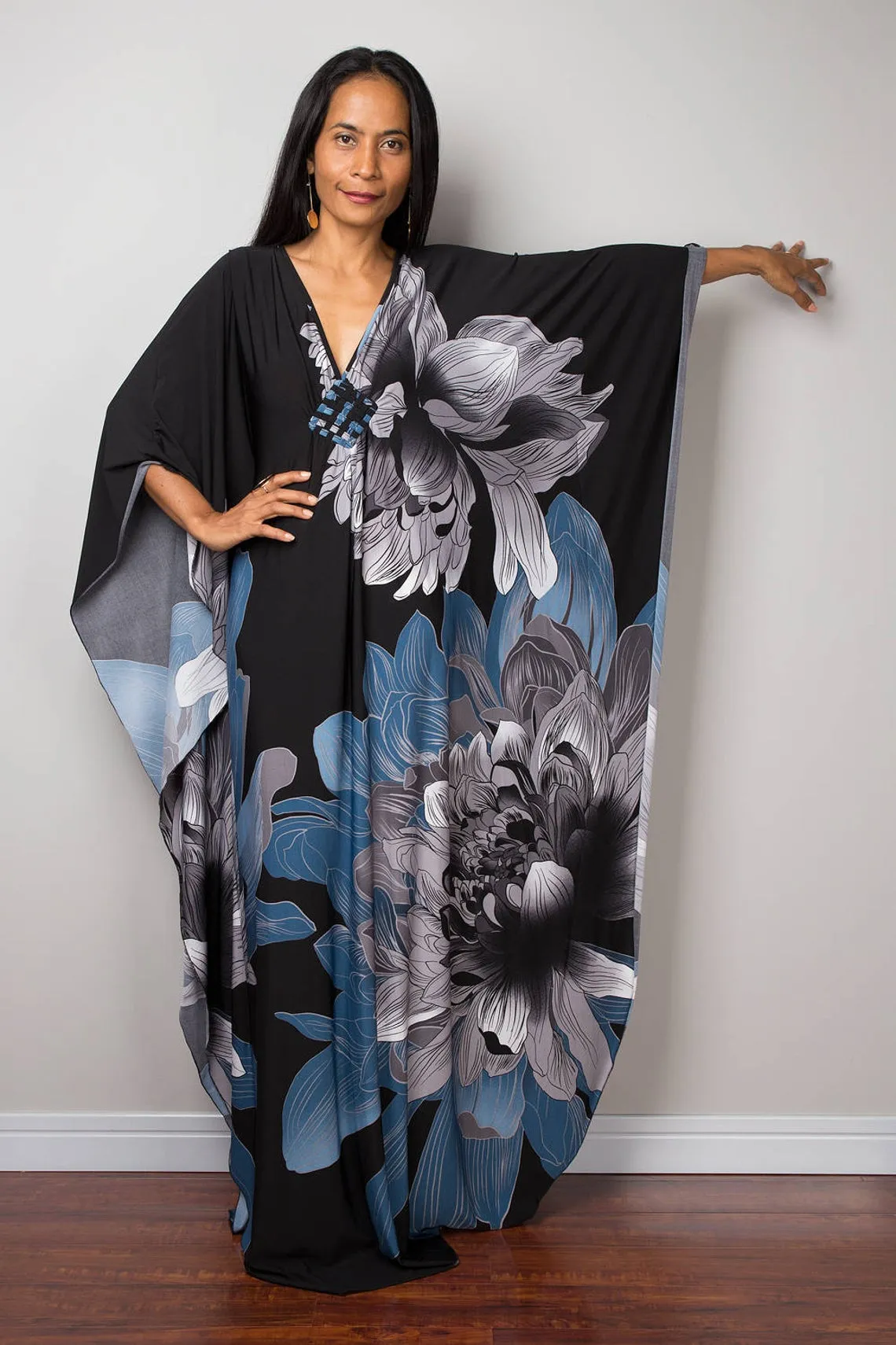 Plus Size Batwing Sleeve Beach Kaftan Swimsuit Cover Ups