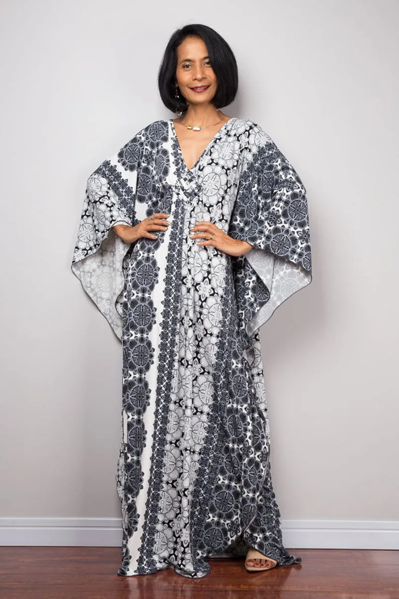 Plus Size Batwing Sleeve Beach Kaftan Swimsuit Cover Ups