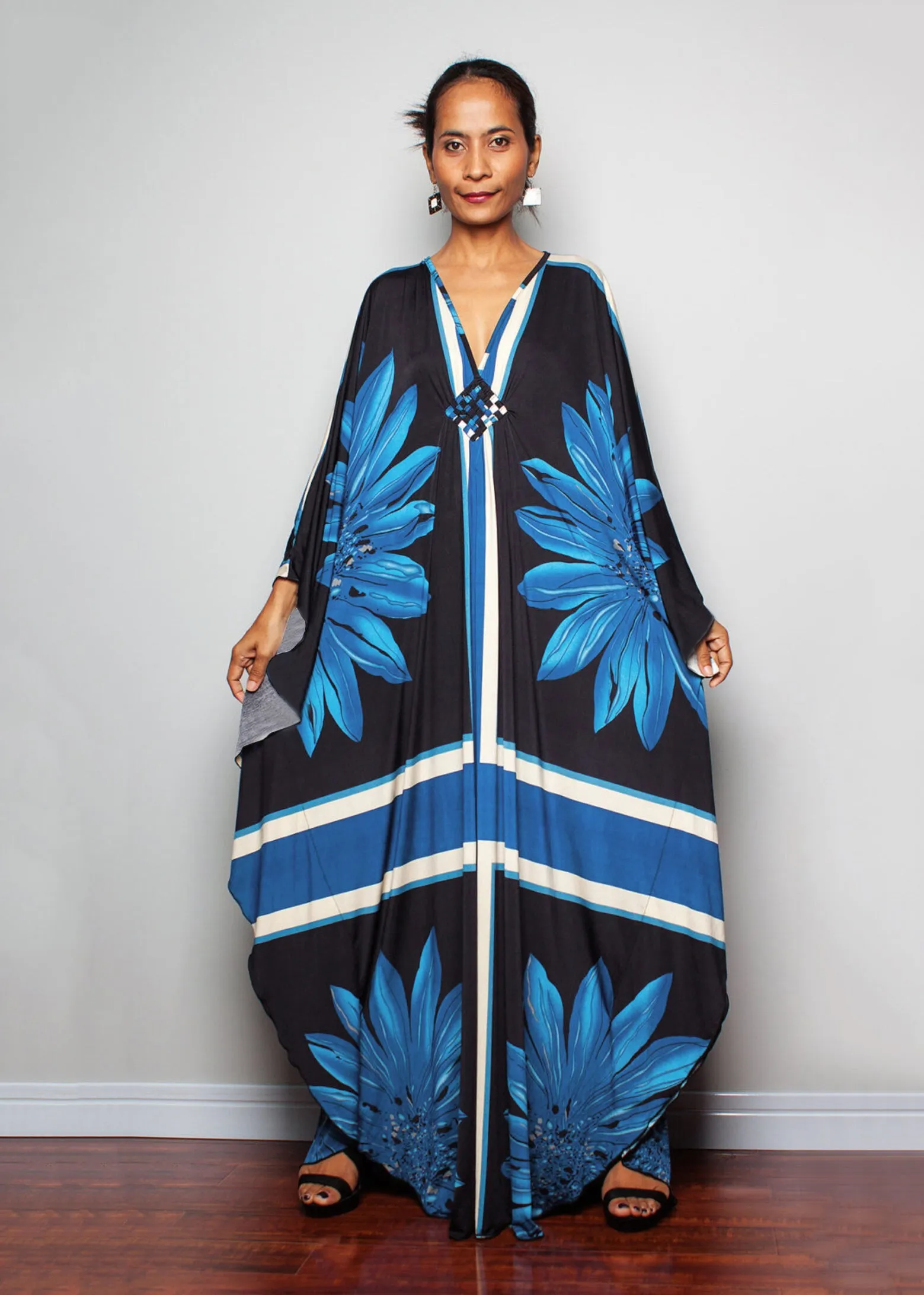 Plus Size Batwing Sleeve Beach Kaftan Swimsuit Cover Ups