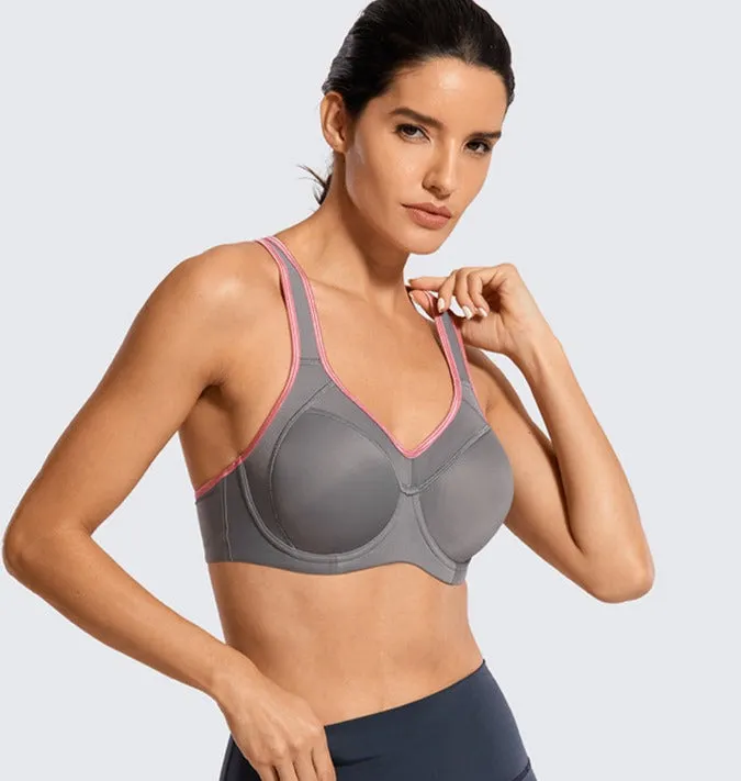 Plus Size High Impact Underwired Sports Bras (Size 34C - 42G)