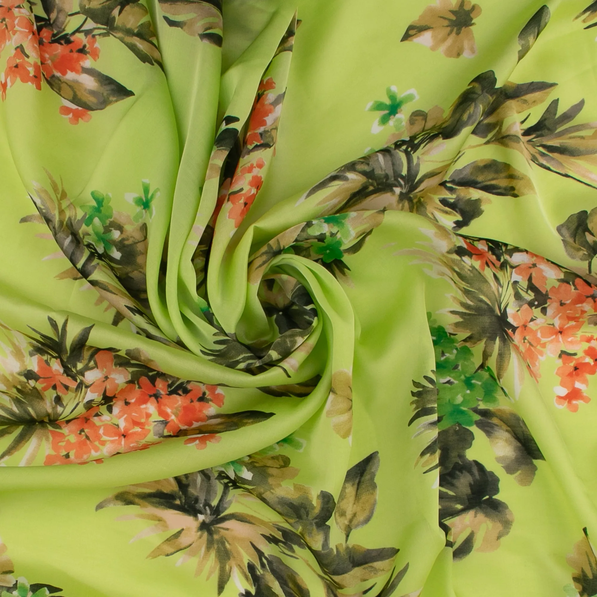 Printed Faux Silk - BRIANA - 007 - Light Green