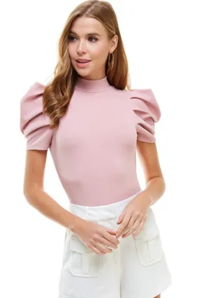 *PUFF SLEEVE BODYSUIT MAUVE