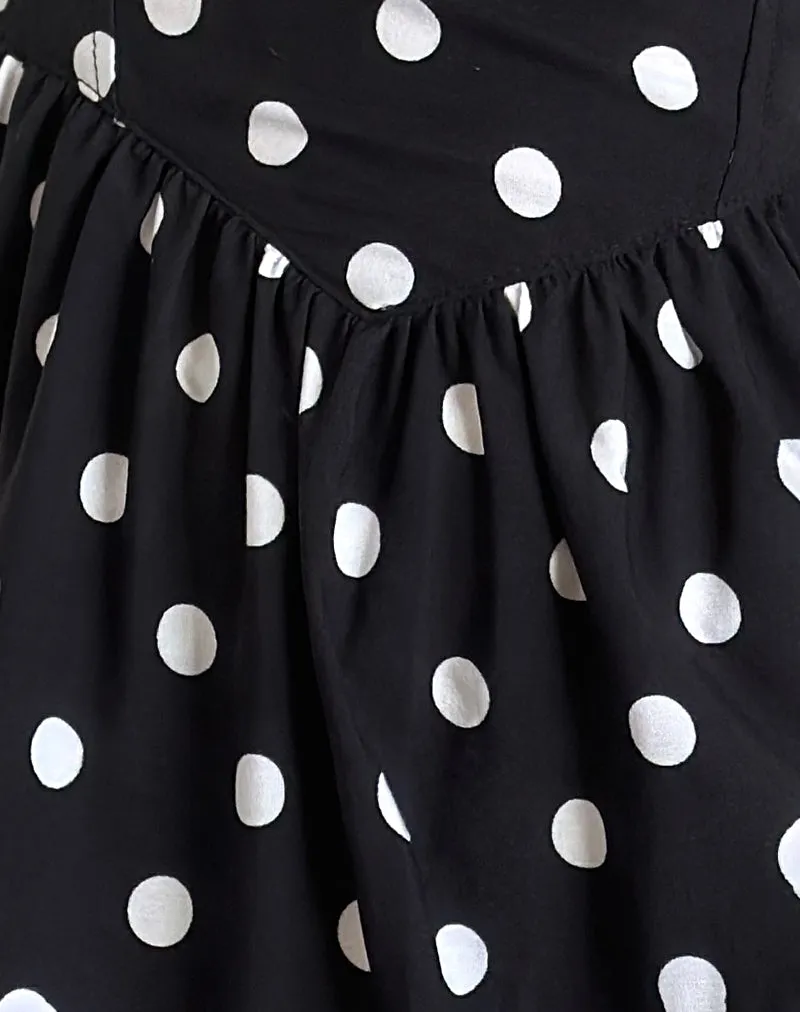 Ramana Mini Dress in 80s Polka Black