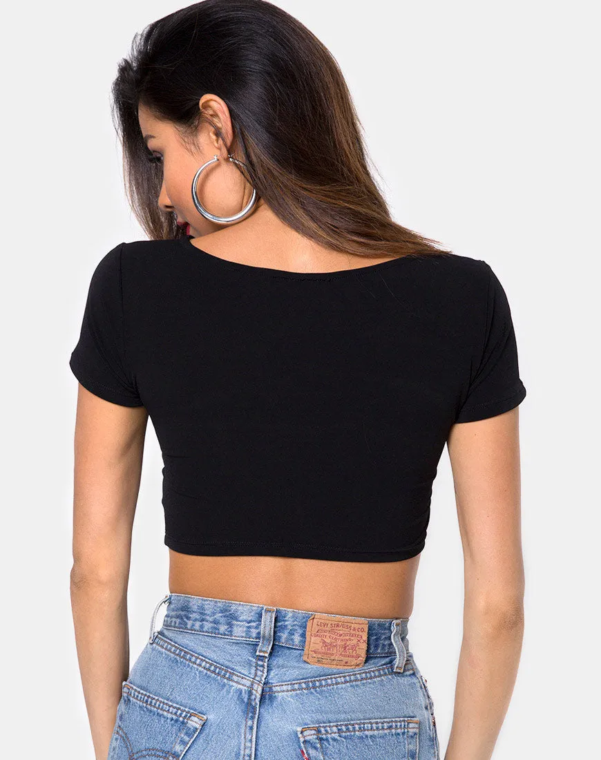 Shim Cutout Crop Top in Black