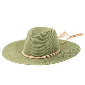 Straw Braided Rope Strap Fedora Hat