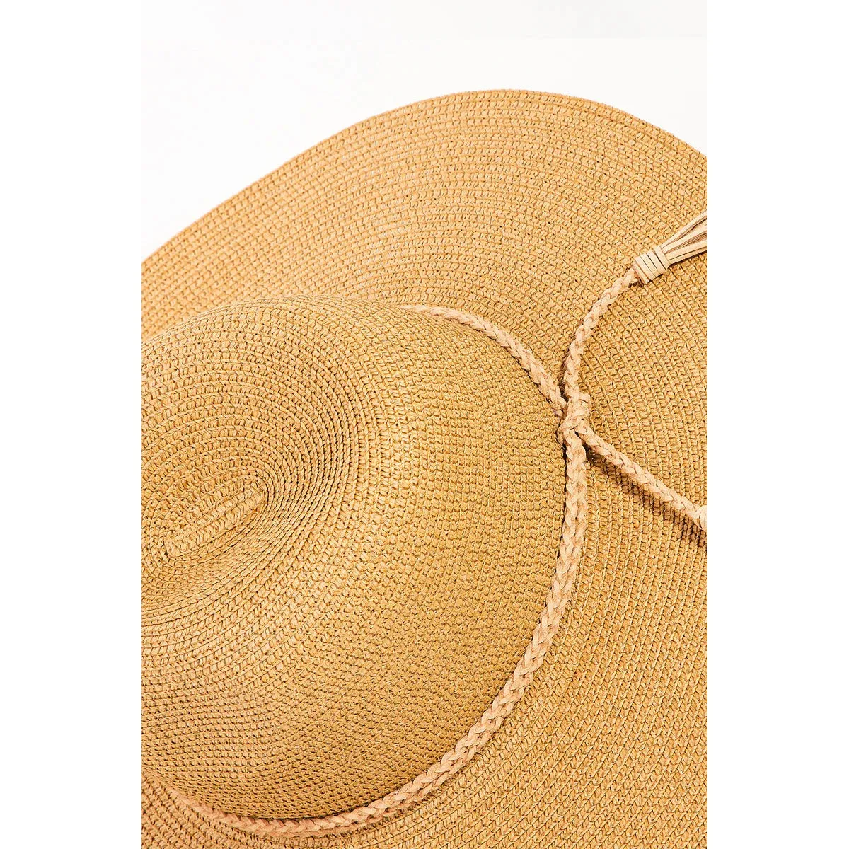 Straw Braided Rope Strap Fedora Hat