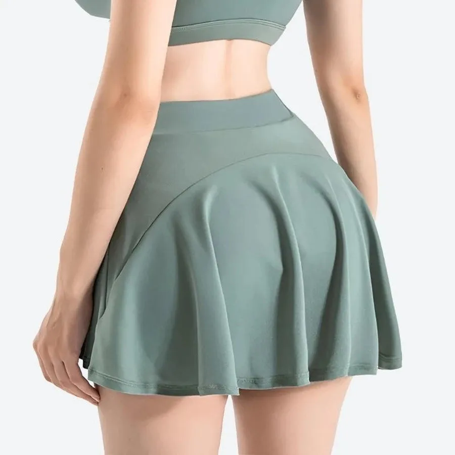 Stylish High-Waist Pleated Tennis Skirts