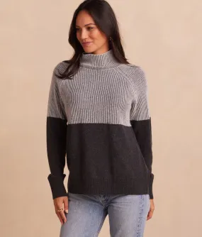 The Luxe Cashmere Blend Two-Tone Sweater - Main