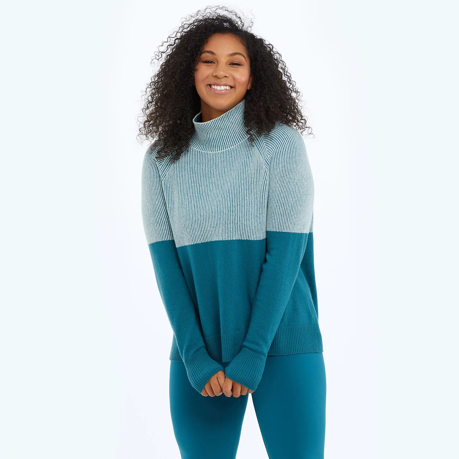 The Luxe Cashmere Blend Two-Tone Sweater - Main