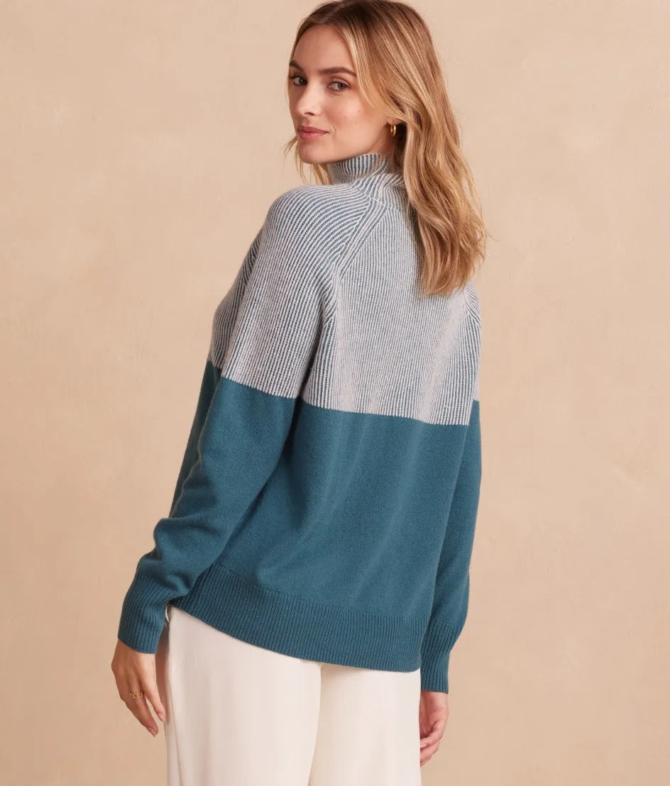 The Luxe Cashmere Blend Two-Tone Sweater - Venetian