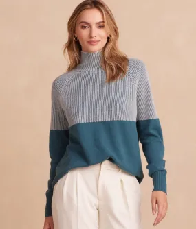 The Luxe Cashmere Blend Two-Tone Sweater - Venetian