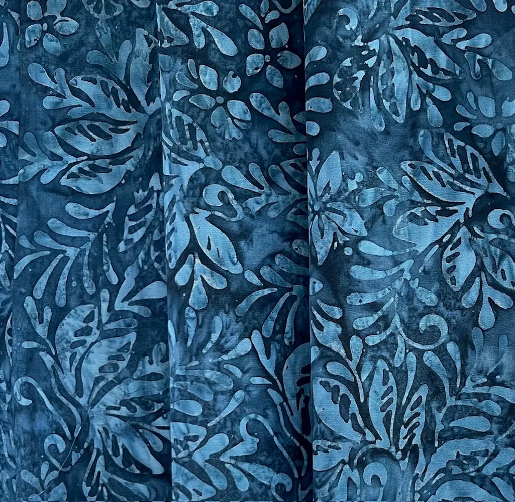 Victorian Florals Lake Blue Cotton Batik (Made in Indonesia)