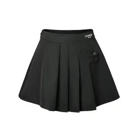 Waistband Logo Pleated Skirt