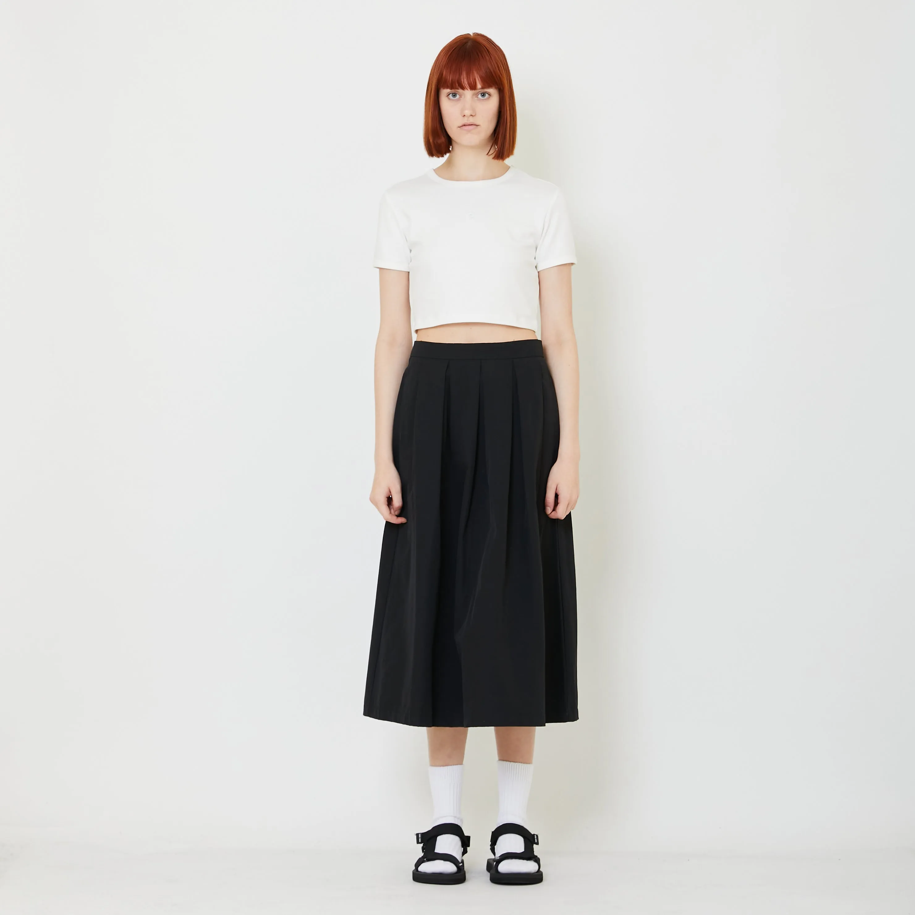 Women Pleated Skirt - Black - SW2407090B