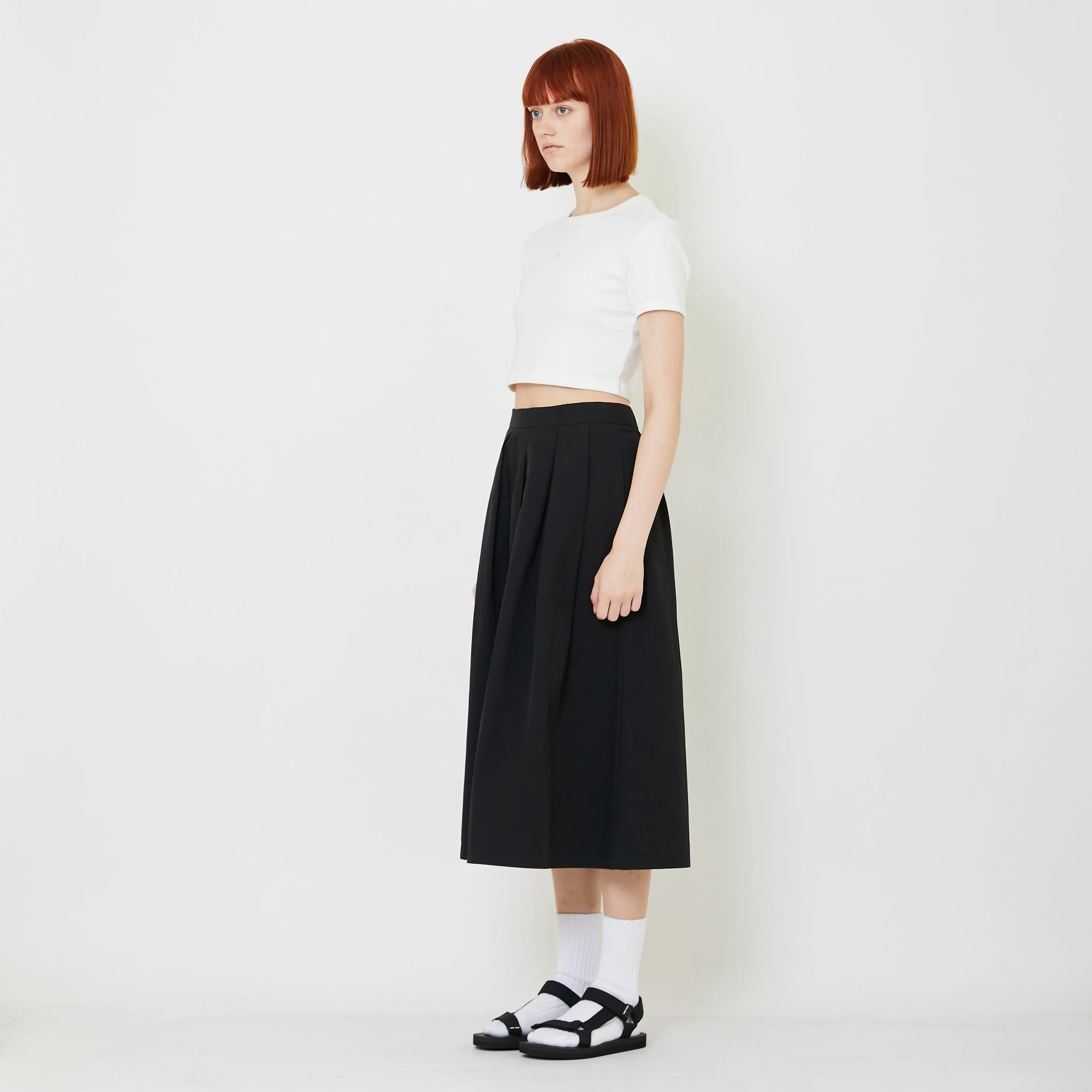 Women Pleated Skirt - Black - SW2407090B