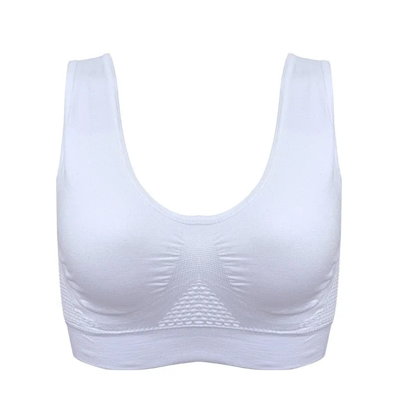 Women's Breathable Sports Vest Bra Sweat-absorbent Shockproof Pad Sports Top Track and Field Gym Running Fitness Sports Top